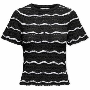 Pulóverek Only Anna Sofia Life Knit - Black/Cloud Dancer kép