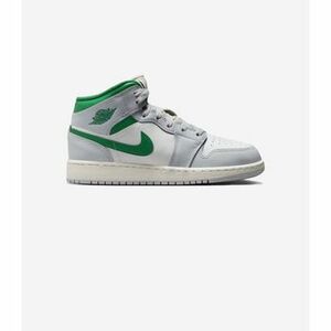 Magas szárú edzőcipők Nike Air Jordan 1 Mid White Pure Platinum Pine Green (GS) kép