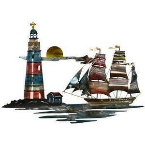 Szobrok, figurák Signes Grimalt Faldekoráció: Hajó És Világítótorony kép
