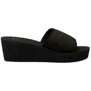 Papucsok Calvin Klein Jeans Chaussures compensées Beach Wedge Slide noires kép
