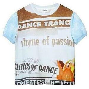 Rövid ujjú pólók Desigual T-shirt bleu à manches courtes kép