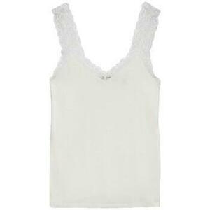 Trikók / Ujjatlan pólók Vero Moda Débardeur Vero Moda blanc en viscose et élasthanne kép