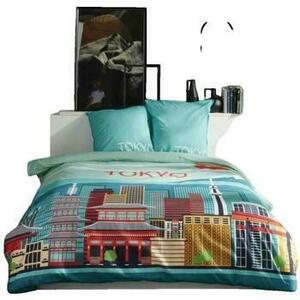 Ágyneműhuzat Today Parure de lit A+ imprimé Tokyo bleu kép