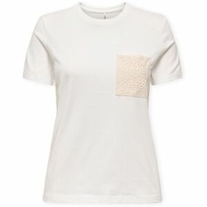 Rövid ujjú pólók Only Top Enja Life Pocket - Cloud Dancer kép