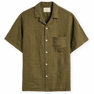 Rövid ujjú ingek Portuguese Flannel Linen Camp Collar Shirt - Olive kép