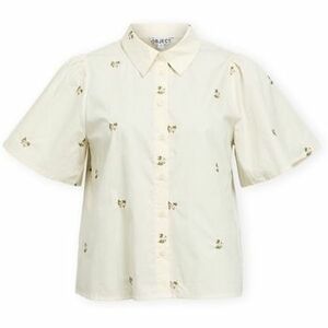 Blúzok Object Molia Shirt - Cloud Dancer/Embroidery Flower kép