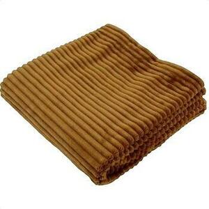 Plédek Domiva Couverture boudoir micro-velours côtelé caramel kép