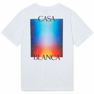 Rövid ujjú pólók Casablanca GRADIENT STACKED LOGO T-SHIRT WHITE kép