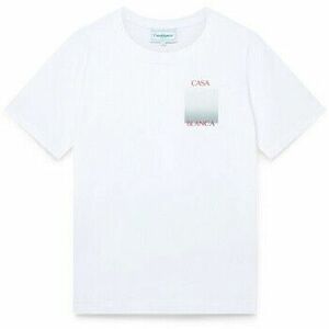 Rövid ujjú pólók Casablanca GRADIENT SQUARE PRINTED T-SHIRT WHITE kép