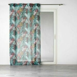 Függönyök Douceur d intérieur PANNEAU A OEILLETS 140 x 240 CM VOILE SABLE IMPRIME JACALA BLEU kép