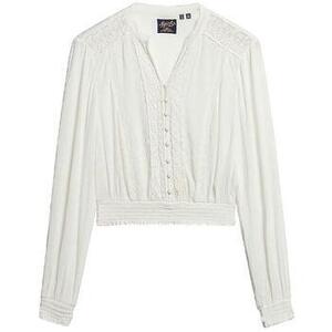 Blúzok Superdry Blouse à bordure en dentelle et manches longues kép