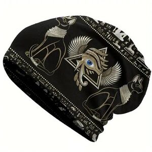 Unisex egyiptomi mintás, bohém mintás beanie sapka, vagy sál - ÚJ kép