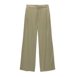 Pull&Bear Élére vasalt nadrágok khaki kép