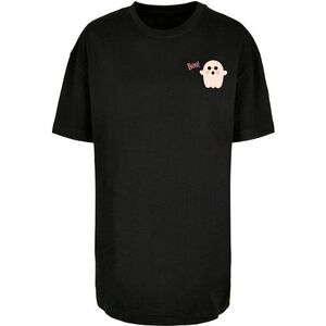 Merchcode Oversize póló 'Halloween - Boo Ghost' rózsaszín / pasztell-rózsaszín / fekete kép