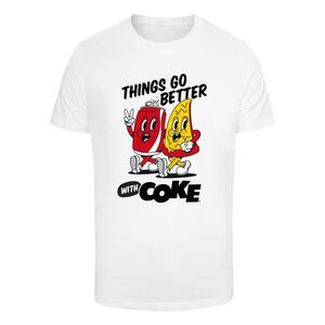 Merchcode Póló 'Things Go Better With Coke' aranysárga / vérvörös / fekete / fehér kép