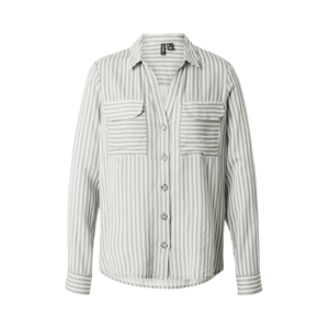 VERO MODA Blúz 'VMBumpy' sötétzöld / fehér kép