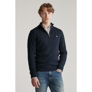 PULÓVER GANT COTTON CABLE HALF ZIP EVENING BLUE kép