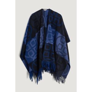 PONCSÓ GANT WOOL MONOGRAM PONCHO EVENING BLUE kép