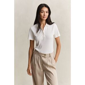 PÓLÓ GANT SLIM RIBBED SS POLO EGGSHELL kép