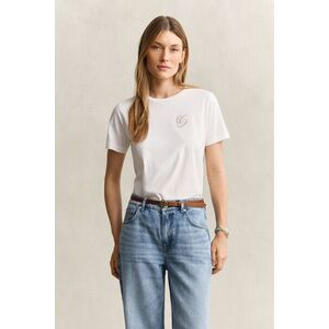 PÓLÓ GANT REG SCRIPT SS T-SHIRT EGGSHELL kép