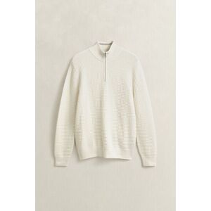 PULÓVER GANT COTTON TEXTURE HALF ZIP EGGSHELL kép