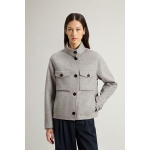 Dzseki Woolrich Double Wool Jacket Light Grey Melange kép