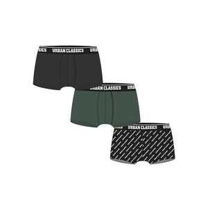 Urban Classics Boxeralsók sötétzöld / fekete / fehér kép