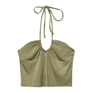 Pull&Bear Top olíva kép
