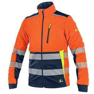 Canis (CXS) Férfi fényvisszaverő softshell dzseki CXS BENSON - Narancssárga / kék | 2XL kép