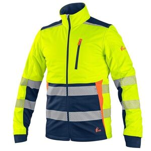 Canis (CXS) Férfi fényvisszaverő softshell dzseki CXS BENSON - Sárga / kék | 2XL kép