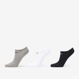 Nike Everyday Lightweight Training No-Show Socks 3-pairs Black/ White/ Grey S kép