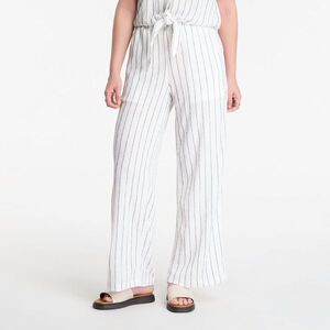 Nadrágok Urban Classics Ladies Structured Striped Relaxed Fit Pants Off White/ Black M kép