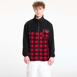 Sweatshirt Urban Classics Patterned Polar Fleece Track Jacket Black/ Red L kép