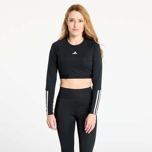 Póló adidas Hyperglam Training Cropped Long Sleeve Long-Sleeve Top Black/ White L kép