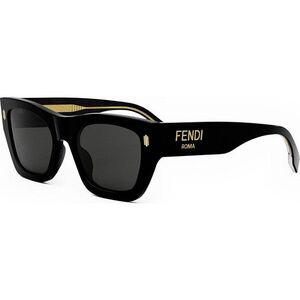 FENDI Roma Black Rectangular Sunglasses ONE SIZE (53) Fekete Férfi Napszemüvegek kép