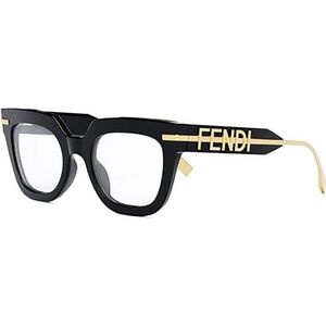 FENDI Fendigraphy Black Rectangular Eyeglasses ONE SIZE (50) Fekete Férfi Dioptriás szemüvegek kép
