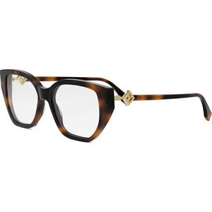 FENDI Diamonds Havana Rectangular Eyeglasses ONE SIZE (53) Havana Férfi Dioptriás szemüvegek kép