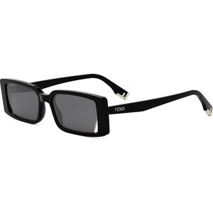 FENDI Way Black Rectangular Sunglasses ONE SIZE (53) Fekete Férfi Napszemüvegek kép