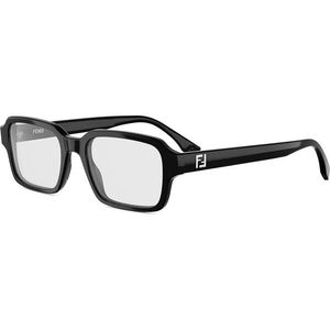 FENDI Squared Black Rectangular Eyeglasses ONE SIZE (53) Fekete Női Dioptriás szemüvegek kép