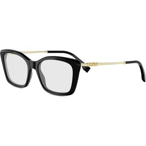 FENDI Fendigraphy Black Rectangular Eyeglasses ONE SIZE (53) Fekete Unisex Dioptriás szemüvegek kép