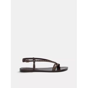 Pull&Bear Pántos szandál sötét barna / arany kép