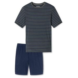 SCHIESSER Rövid pizsama 'Casual Essentials' kék / szürke / fekete kép