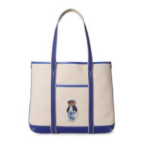 Polo Ralph Lauren Shopper táska 'SPRING BEAR' ekrü / kobaltkék kép