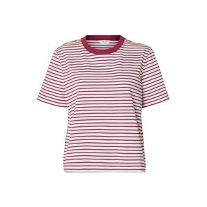 SELECTED Póló 'SLFEssential' borvörös / fehér kép