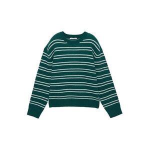 Pull&Bear Pulóver sötétzöld / fehér kép