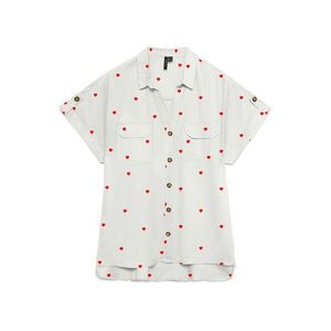 VERO MODA Blúz 'VMBUMPY' sötétvörös / fehér kép