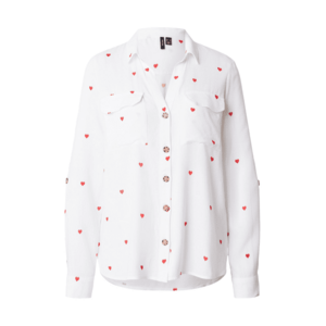 VERO MODA Blúz 'VMBumpy' piros / fehér kép