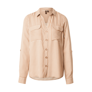 VERO MODA Blúz 'VMBUMPY' sötét bézs / fehér kép