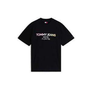 Tommy Jeans Póló 'Classic Gradient Relaxed' pasztellkék / világos sárga / rózsaszín / fekete kép