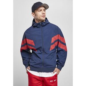 Crinkle Panel Track Jacket Navy Blue/Urban Red kép
